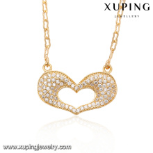 41527 xuping últimos estilos de imán 18k oro lleno joyería moda corazón colgante collar